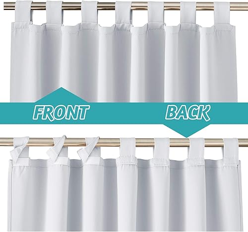 Miniatura 4 de RYB HOME Cortinas para exteriores para patio  2 paneles desmontables con parte superior adhesiva para exteriores, impermeables, opacas, privacidad,