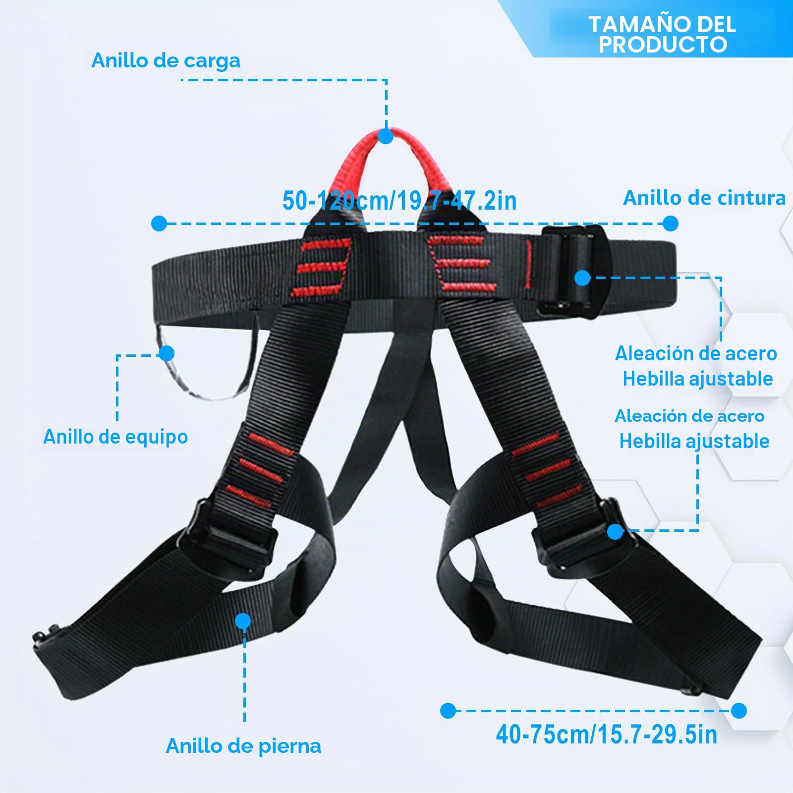 GBKDQQ escalada: arnés de fijación anticaída para rescate de fuego, montañismo y equipo de escalada para hombres y mujeres