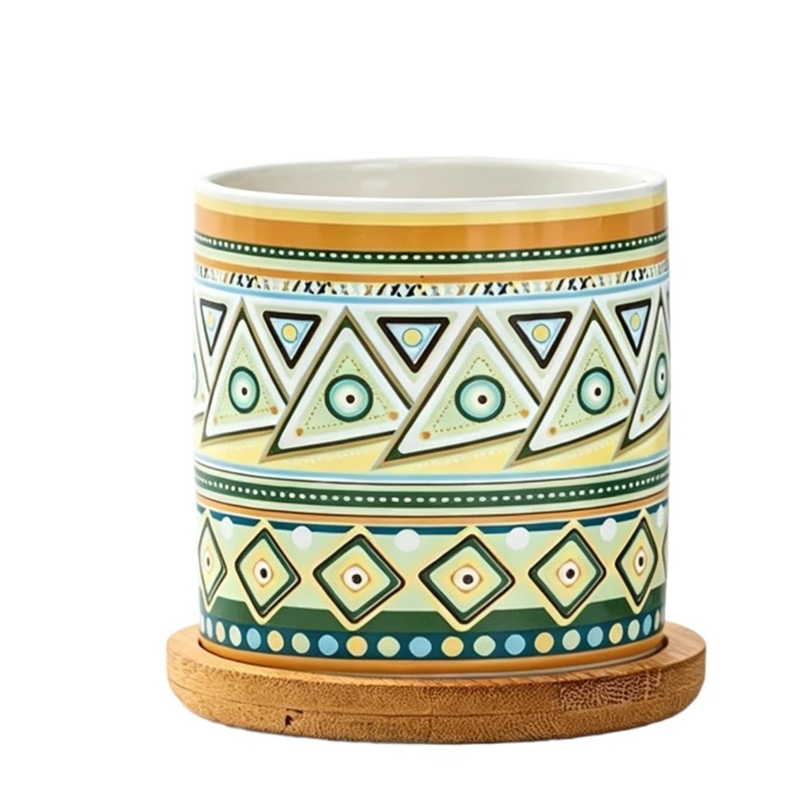 Uway modern Creative Round Ceramic Succulent Pot Minimalist Home Desktop Decoration for garden(BTray)