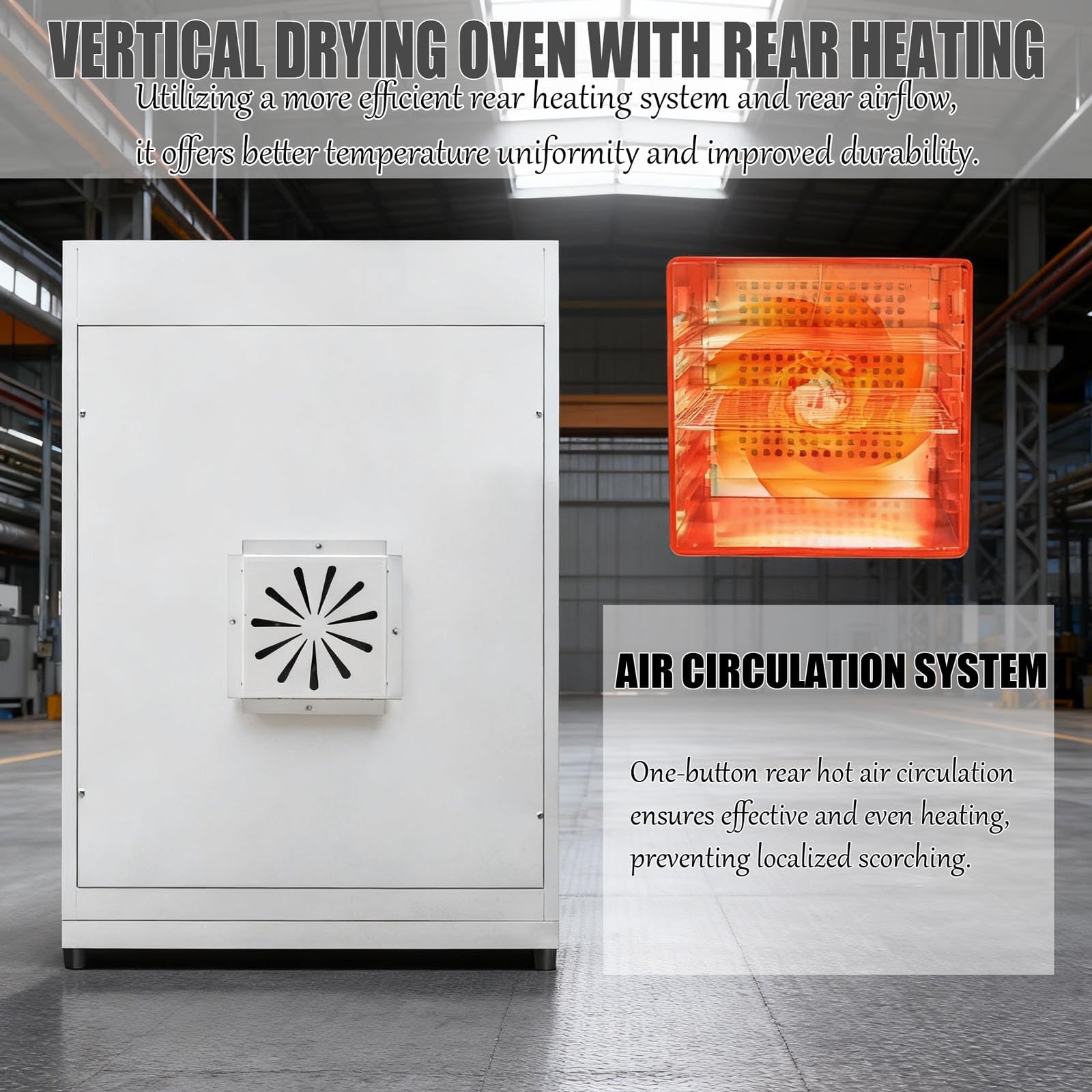 Piec suszący z nadmuchem o stałej temperaturze, wykonany ze stali nierdzewnej, z timerem i regulacją temperatury, inteligentny suszarniczy elektromechaniczny cyfrowy wyśw white Galvanized inner liner
