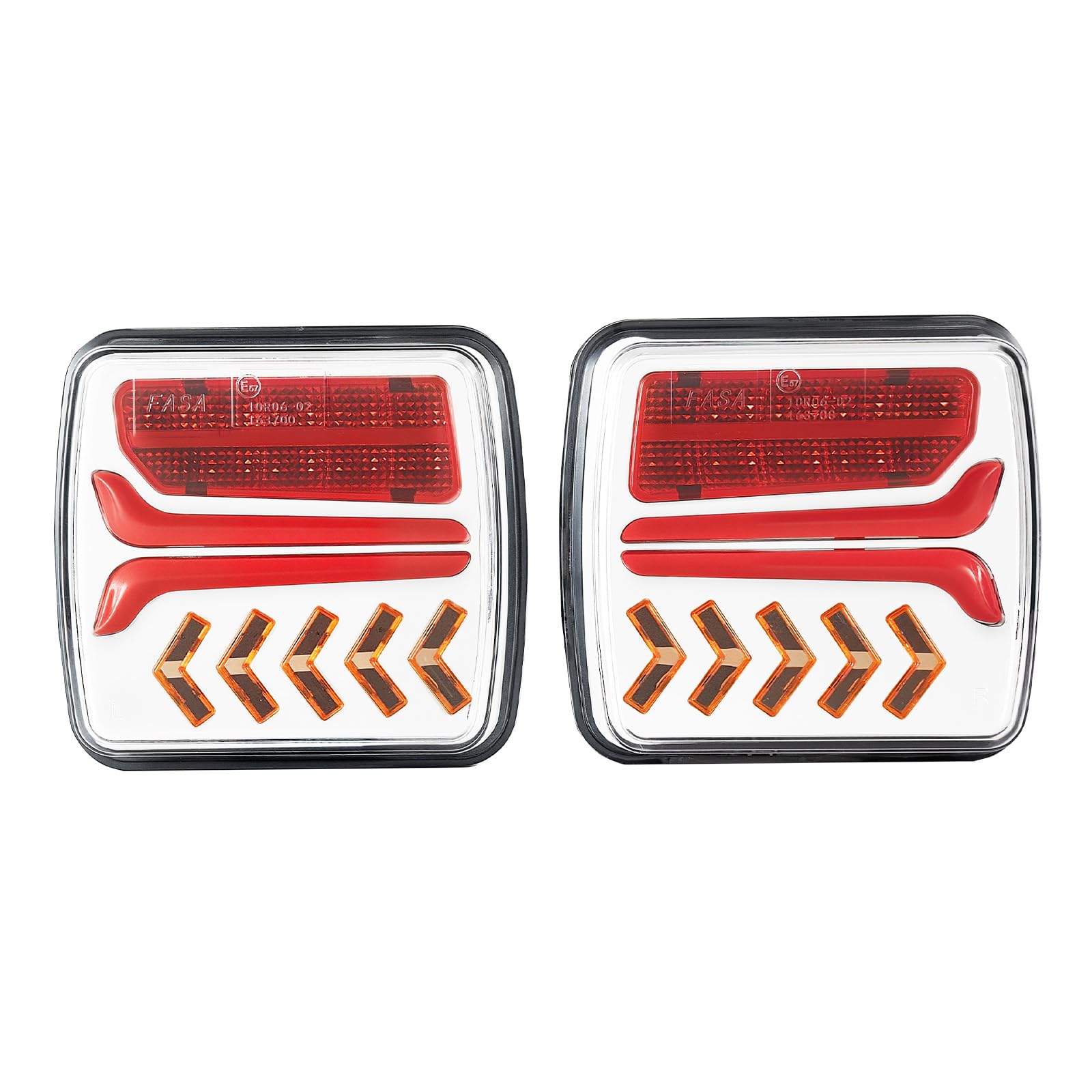 VEVOR Luci per Rimorchio, Kit di 2 Luci Posteriori Magnetiche Senza Fili a LED Quadrate da 12 V con Stop, Freno, Luce di Retromarcia, Targa, Kit di Illuminazione Impermeabile per Barca, Camion