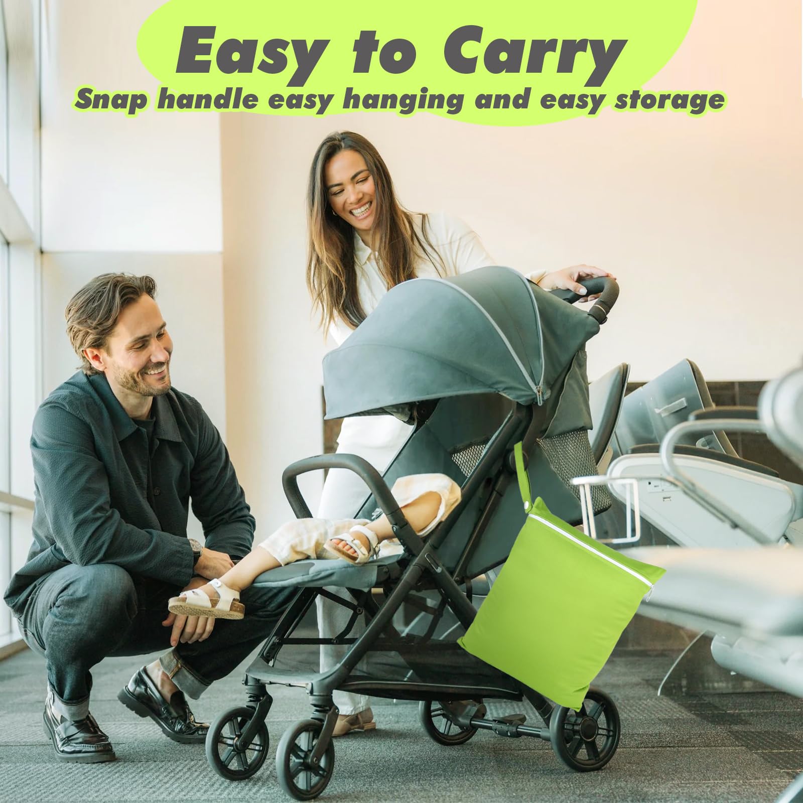 Wetbag Impermeabile 40x30 cm 3 Pezzi con Cerniera Riutilizzabile Nero Grigio Verde
