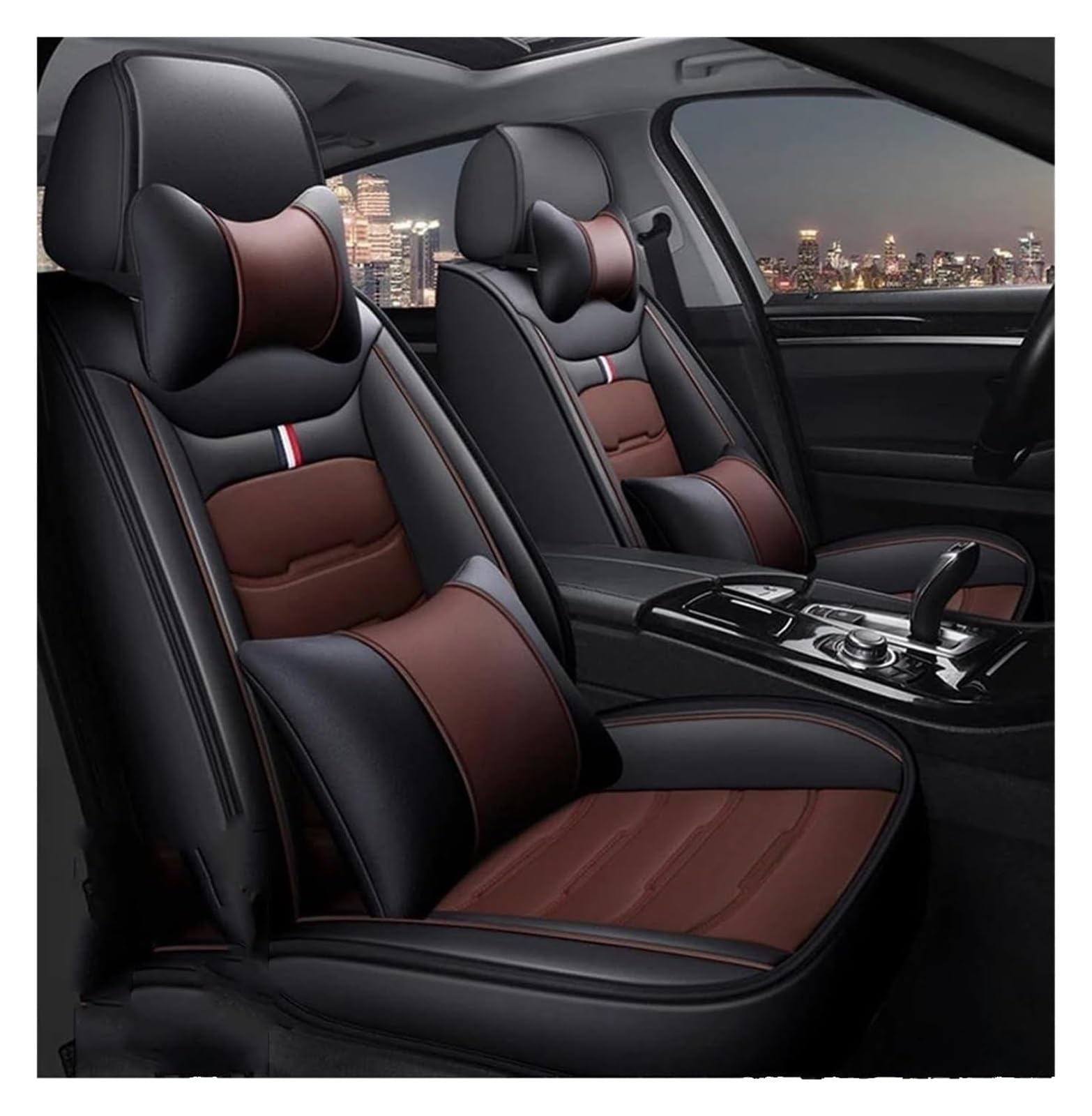 Für Fiesta Für Fusion Für Mondeo Für Taurus Autositzbezüge Autositzbezug Universal Style Autositzbezüge(Luxury Black Coffee)
