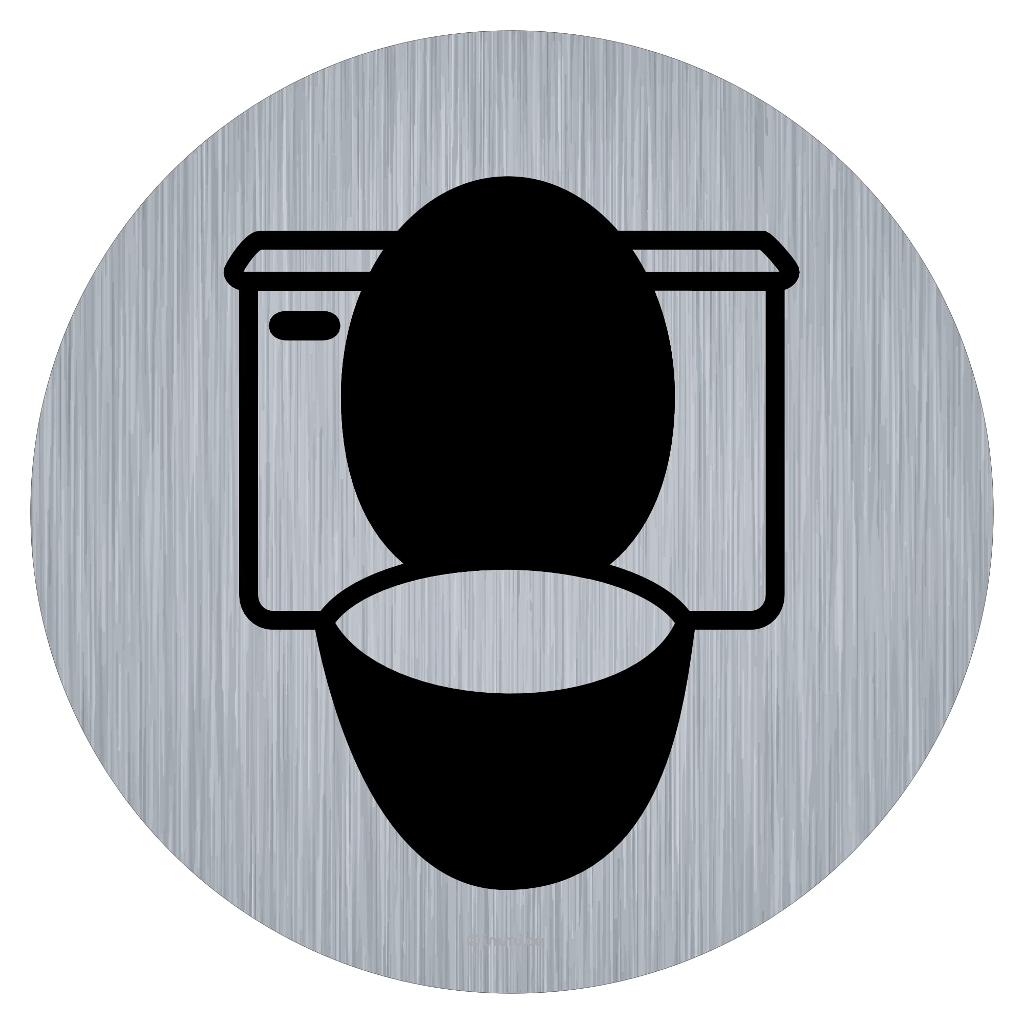 immi Piktogramm Aufkleber, Edelstahl-Optik, 9,5cmØ (Toilet only)