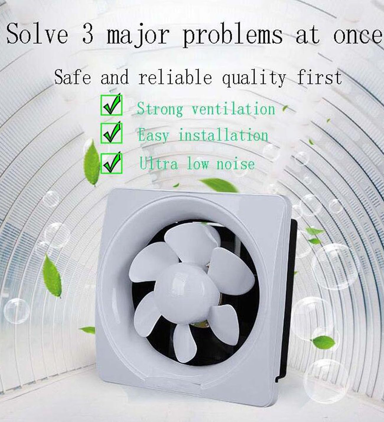 ICEMOB Extracteur d'air Stores,Extracteur d'air Salle De Bain,Extracteur Air Chaud avec Clapet Anti-Retour,pour WC, Cuisine,Garage,Grenier,Silencieux,8 inch