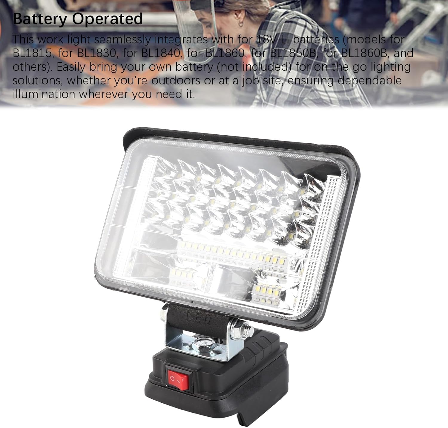 LED Work Light Double USB Charging Port Multifunctional Portable Outdoor Flood Light for BL1815 BL1830 BL1840 BL1860