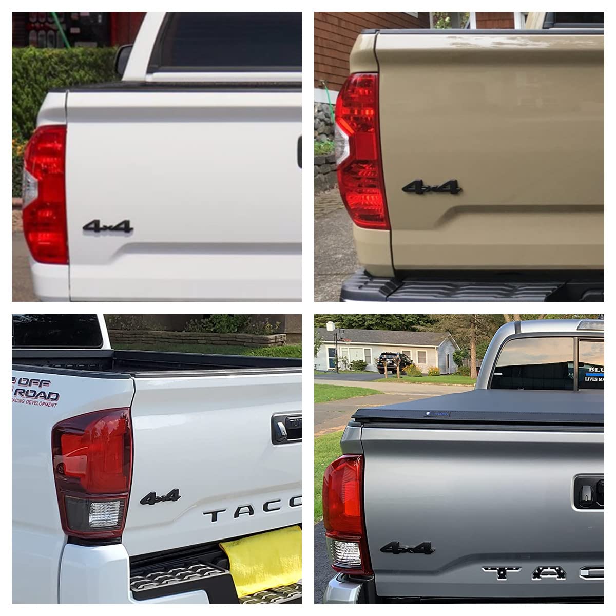 1 Matte Black 4x4 Emblem For Toyota Tacoma, Tundra, 4Runner - Metal Adhesive Badge 2 thumbnail image
