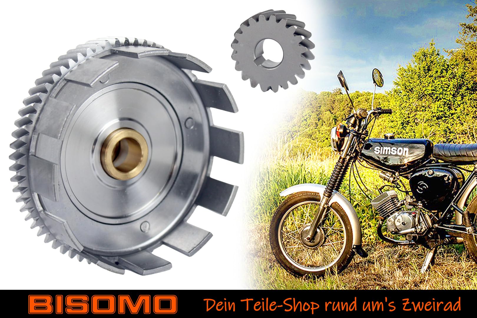Kupplungskorb, Kupplungszahnrad 65 Zahn + Antriebsritzel 20 Zahn + Buchse für Simson S51, KR51/2, SR50, S53