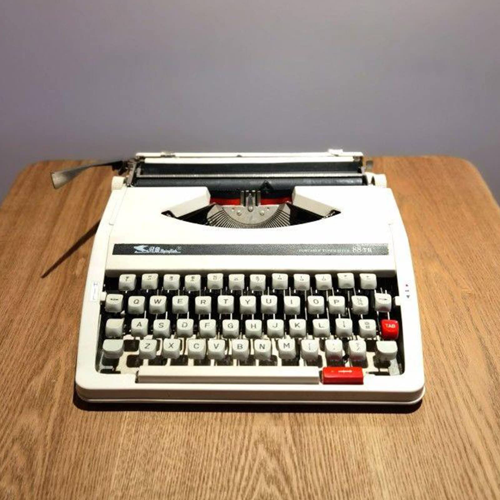 Retro Schreibmaschinen, Vintage Schreibmaschine mechanisch,Schlanke und Langlebige Klassische Schreibmaschine für Schriftsteller, Literarische Retro-Sammlung Geschenk 30 * 30 * 10CM,White