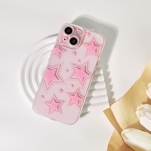 Miniatura 4 de Funda compatible con iPhone 15, bonita funda transparente de lujo, protector de parachoques de estrellas para niñas y mujeres, TPU suave, a prueba