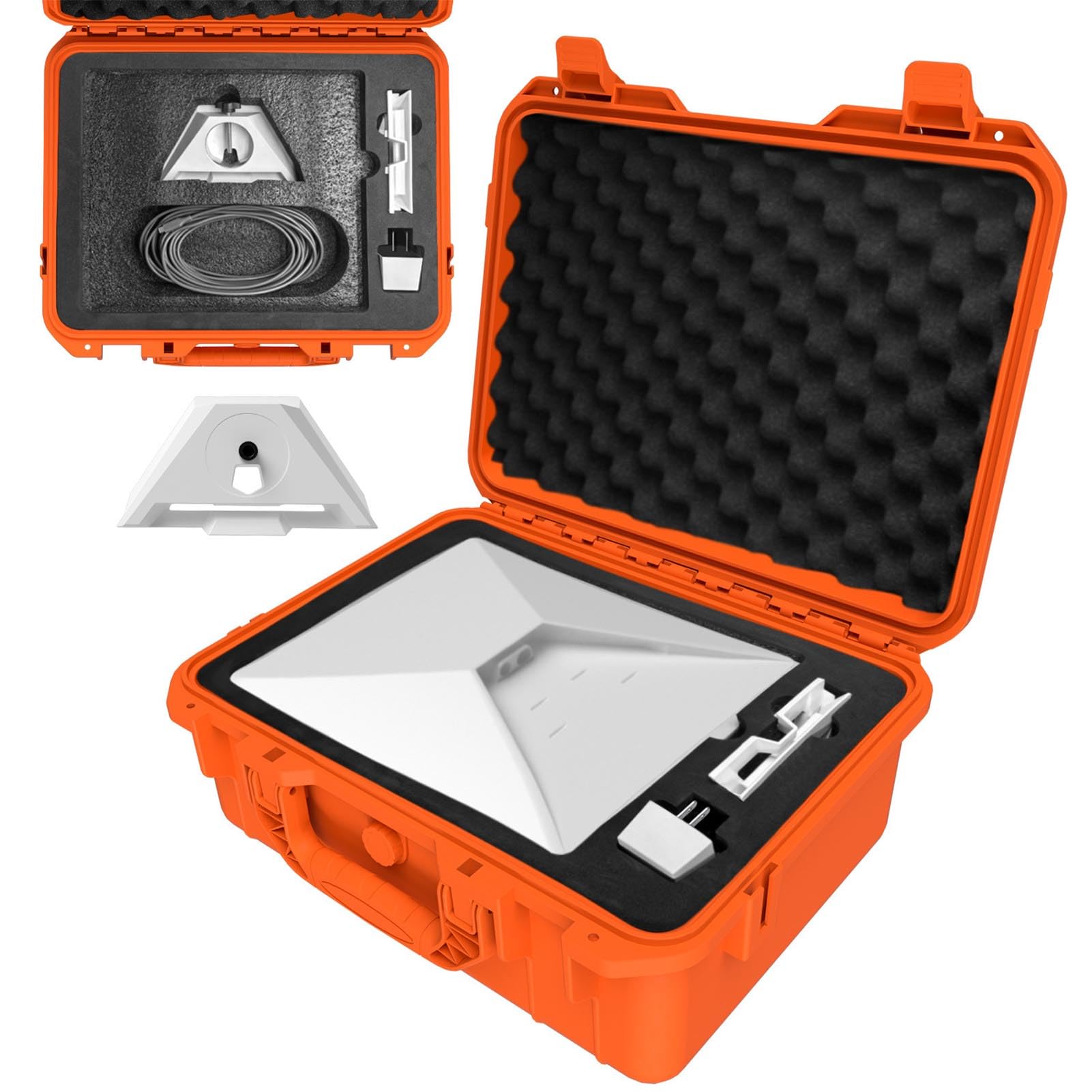 s Mini Case, caja de almacenamiento duro a prueba de agua IP67 con espuma personalizada para s Mini Antenna y accesorios de transporte de protección portátil naranja con bloqueo