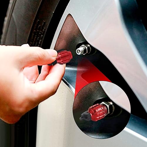 Miniatura 5 de Alpmosn Tapón de válvula de neumático de automóvil, de aluminio, impermeable y a prueba de polvo, accesorios universales para SUV, automóvil,