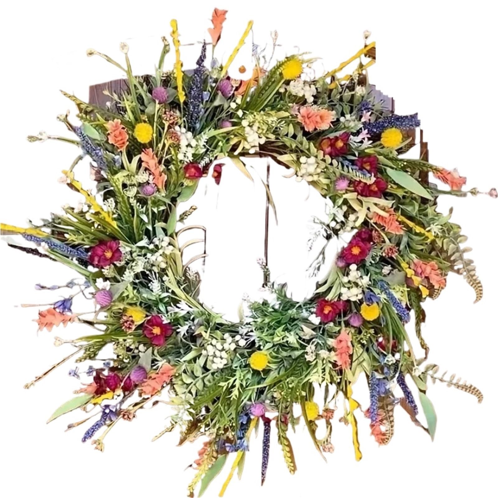 Wreaths Summer Door Wreath For Front Artificial Wildflower Multipurpose Decorative Garland Colorful 45cm