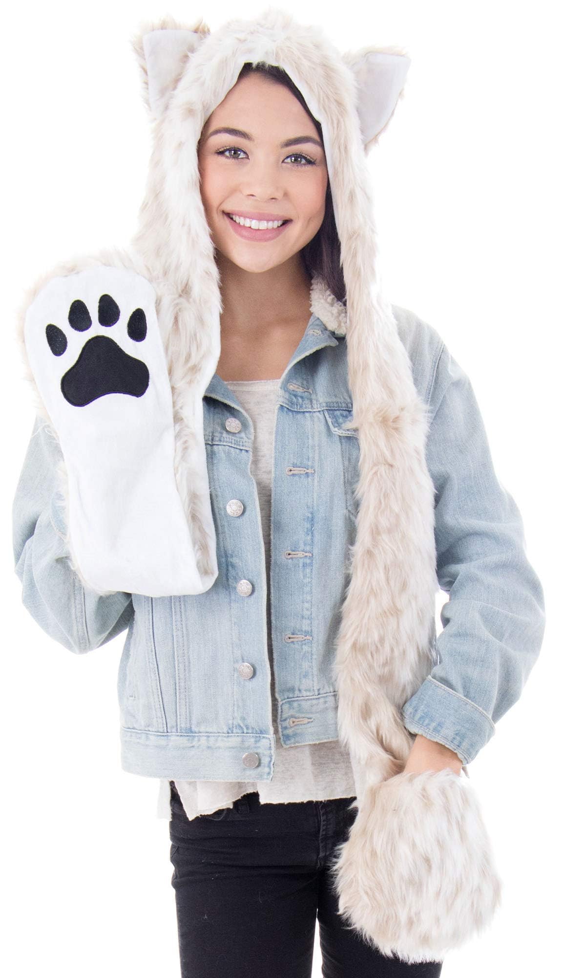 Simplicity 3-in-1 Multi-Functional Animal Hat, Scarf, & Mitten Combo