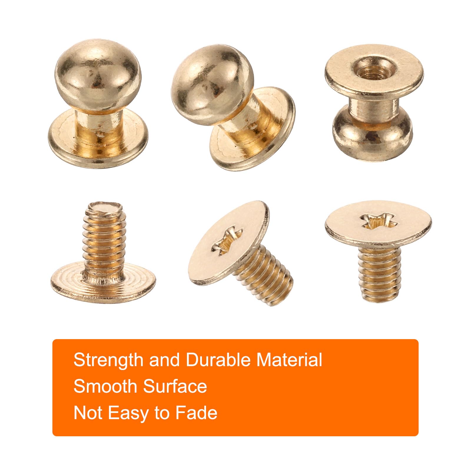 DIY Rivets HARFINGTON 30 Sets Round Head Button Studs - 9mm Alloy ...