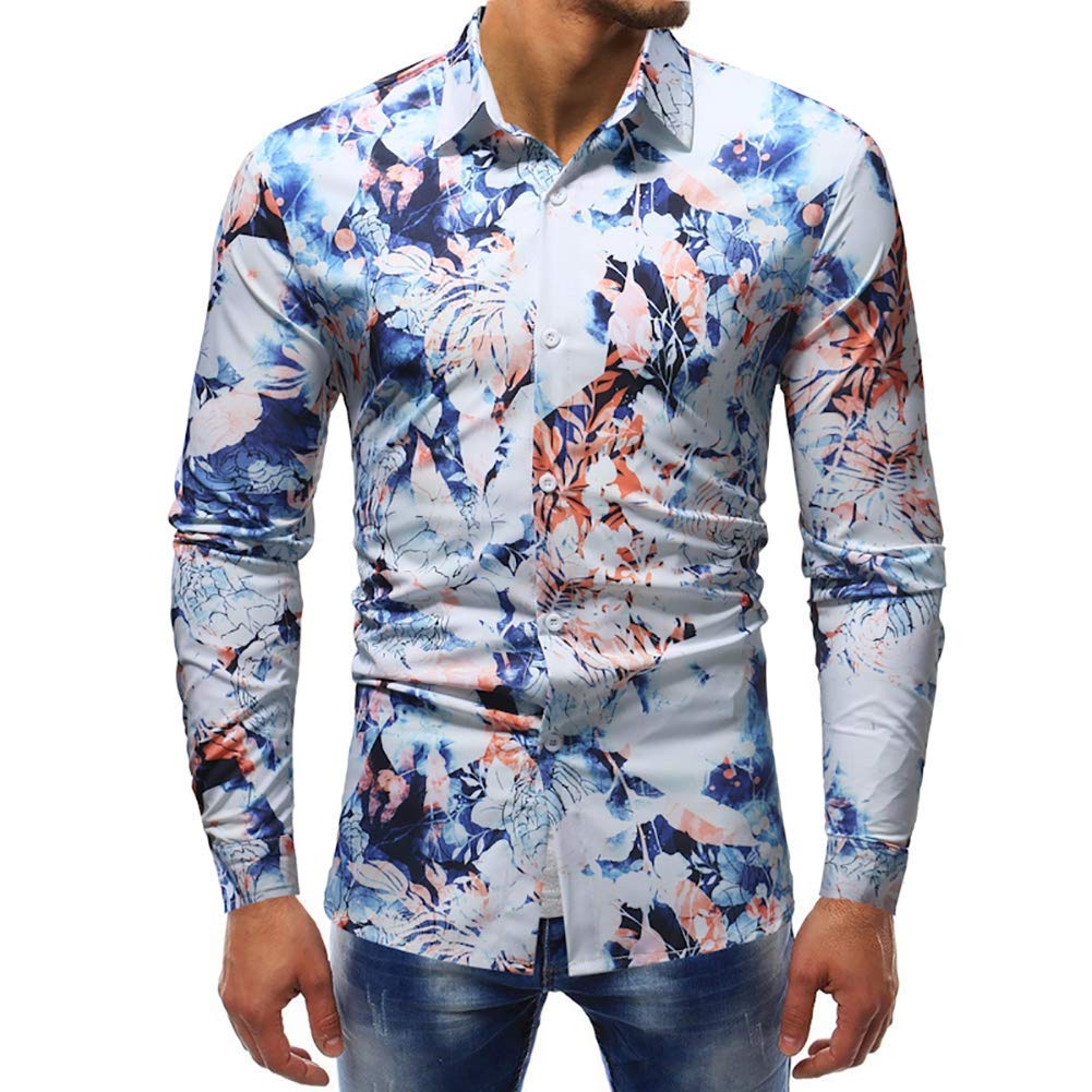 Shelves Fashion Printed Blouse Casual Long Sleeve Slim Shirts Tops