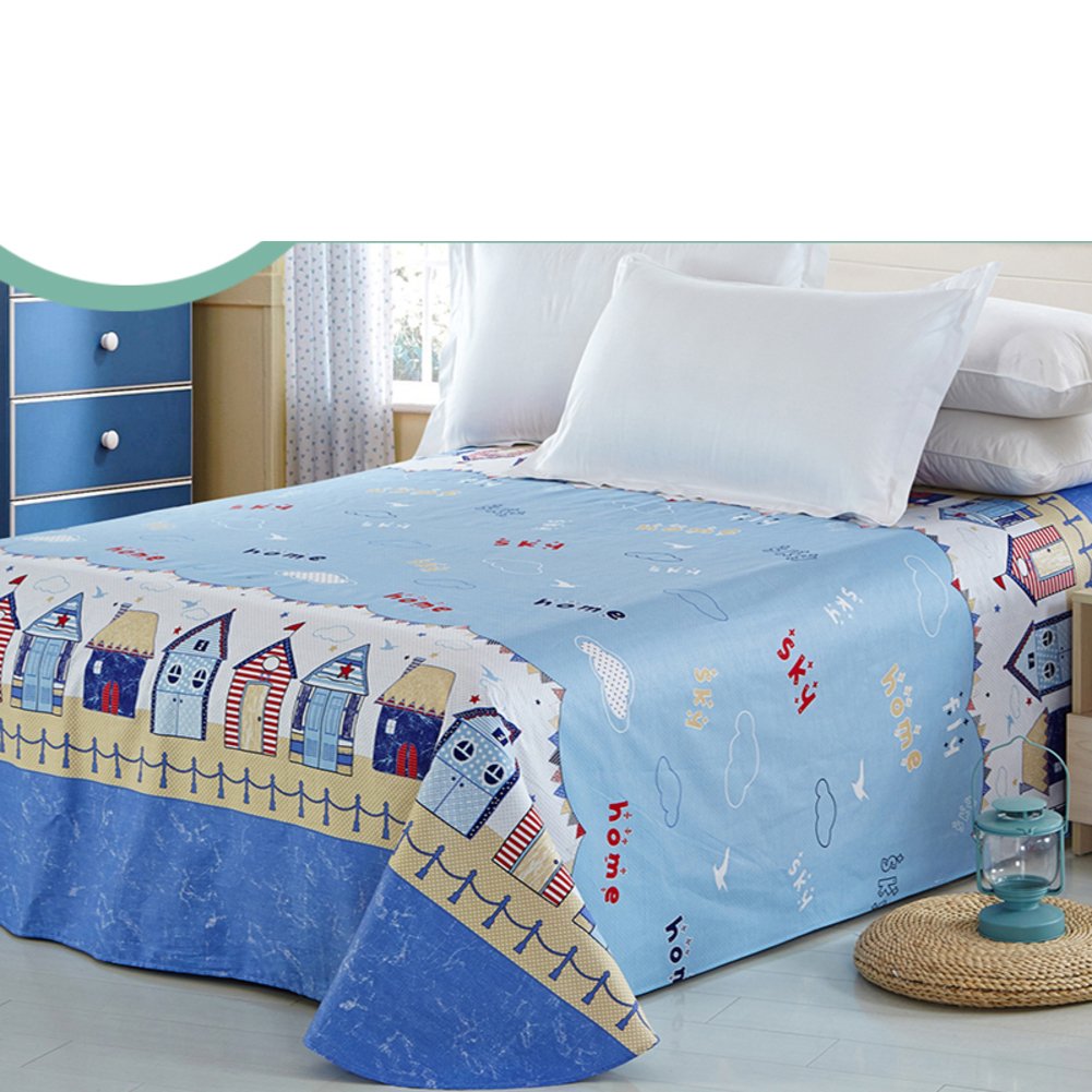 Drap en pur coton 160x230 cm de qualité supérieure pour lit de dortoir