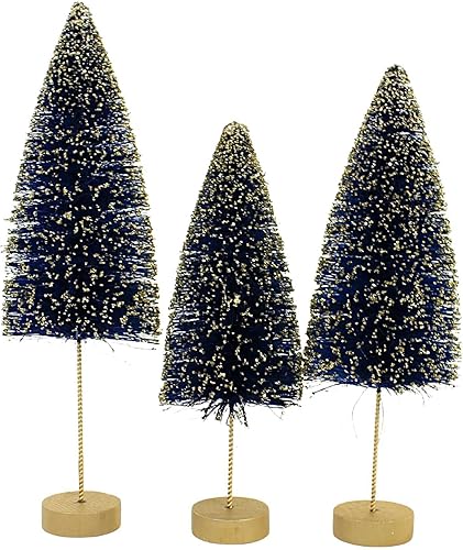 Miniatura 3 de Bethany Lowe Sapphire Gold Glow - Juego de 3 cepillos para botellas