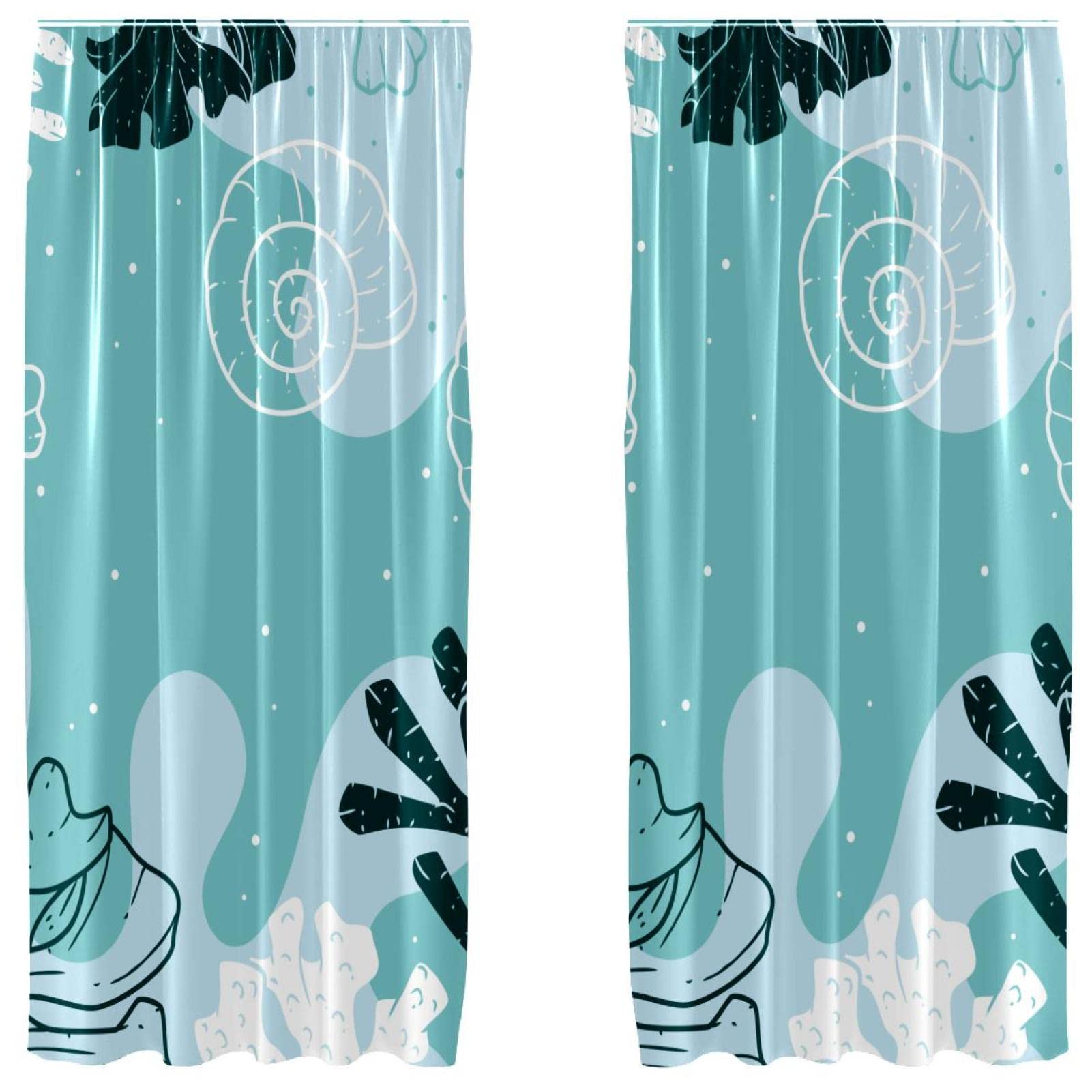 Rideaux bleu corail lot de 2 pour bloquer la lumière du jour