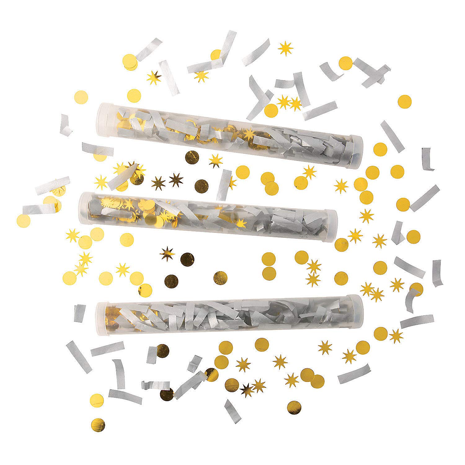 Fun Express - Gold Confetti Wand for Wedding - Party Decor - General Decor - Confetti - Wedding - 12 Pieces