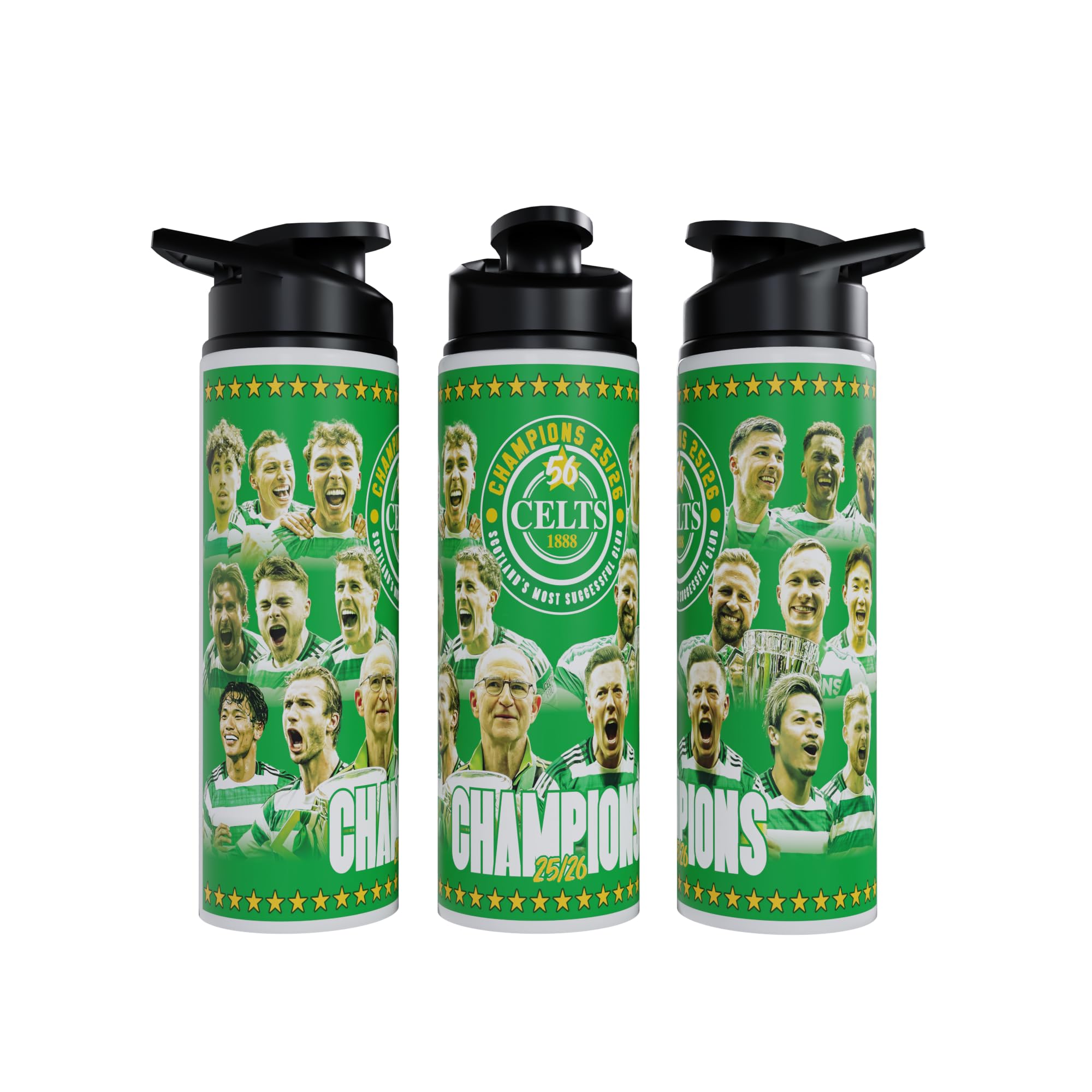 Partisan Celtic Champions 25/26 Water Bottle - 2 Styles to Choose from (750, Millilitres, Team)