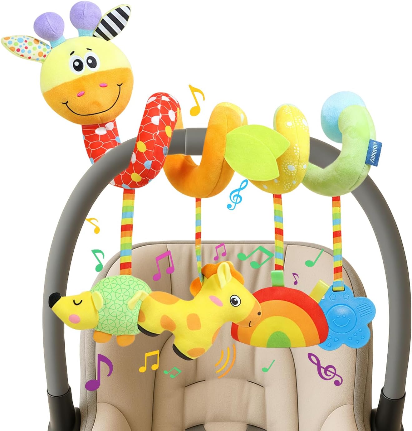 Carseat Toys Hanging for Babies 0-6-12 Months, Crib Toy Hanging Plush Spiral Car Seat Toy, with Rattle, Teether & Mirror, Stroller for Baby Boys & Girls, Infant Car Seat Toys Carseat Toys Hanging for Babies 0-6-12 Months, Crib Toy Hanging Plush Spiral Car Seat Toy, with Rattle, Teether & Mirror, Stroller for Baby Boys & Girls, Infant Car Seat Toys