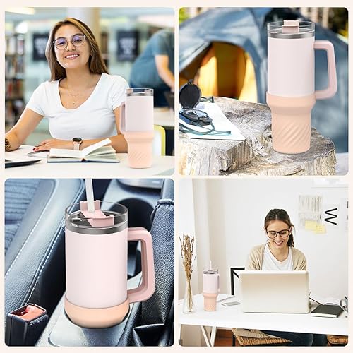 Miniatura 7 de Nuovoware Stanley Adventure Quencher H2.0 - Bota protectora de silicona para vaso Stanley Adventure Quencher H2.0 de 40 onzas, antideslizante,