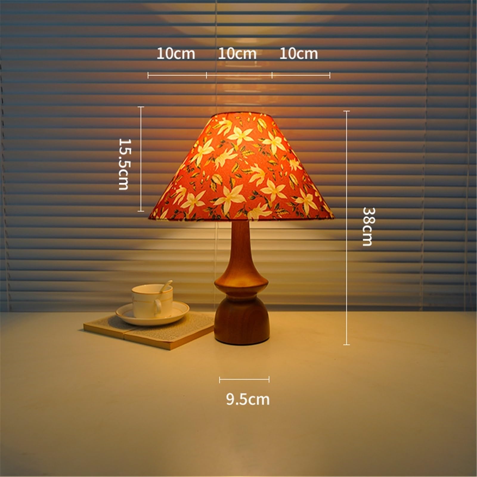 accessori lampade Table Lamp Decorated with Retro Flowers Wooden Bedroom Nightstand Atmosphere Ornaments