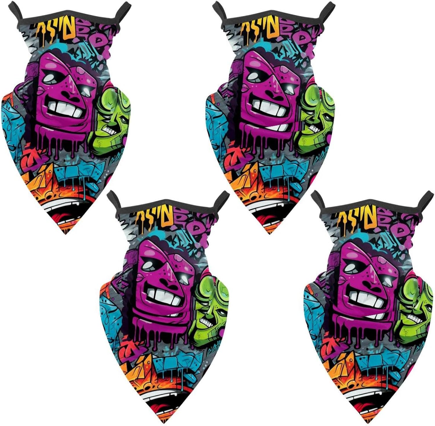 4 Pack Sea Slug Neck Gaiter, Cooling Breathable Face Mask UV Protection Scarf Hiking Bandana for Men/Women