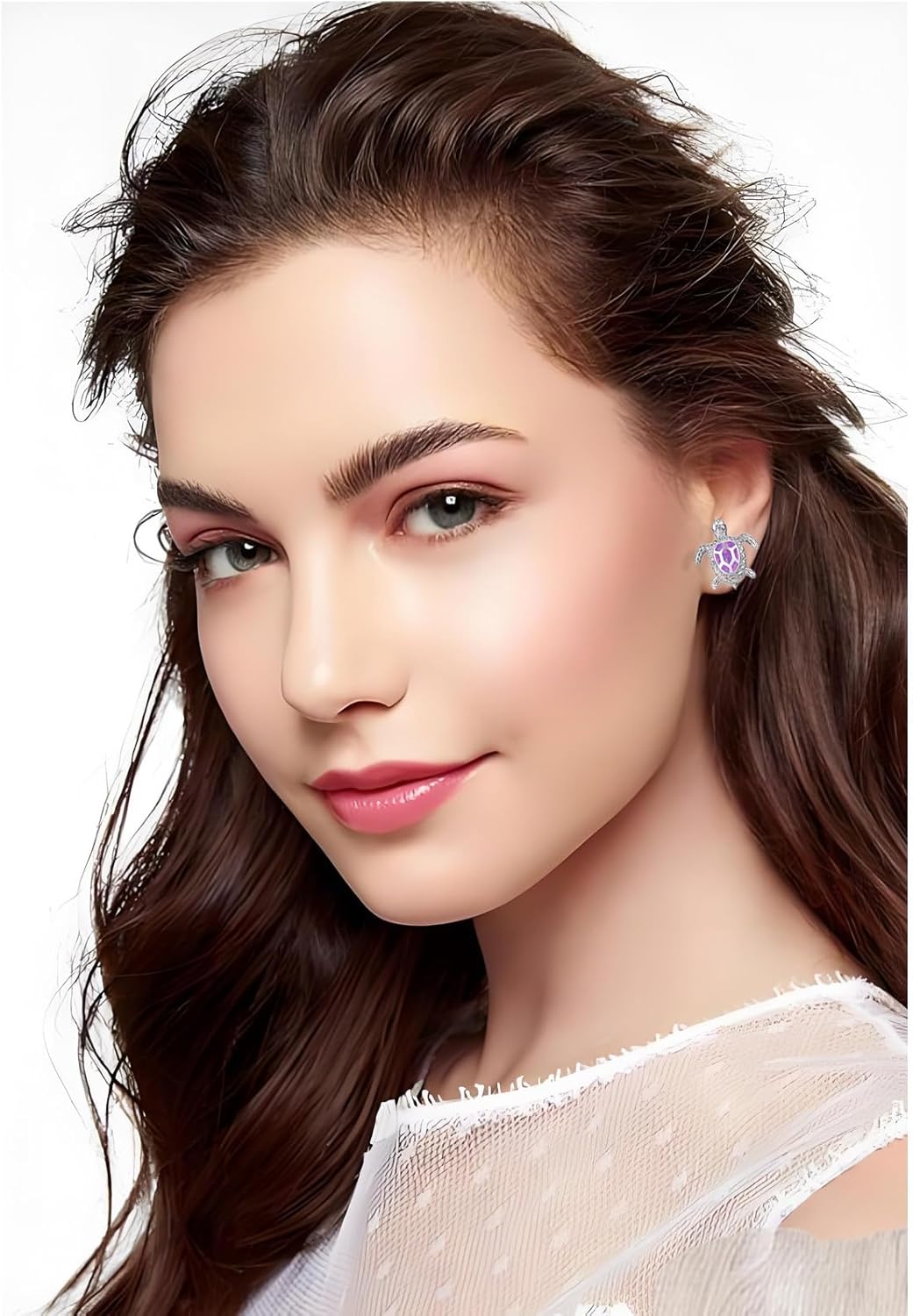 Turtle Earrings for Women Trendy Sparkling Animal Turtle 925 Sterling Silver Crystal Stud Earrings Sea Ocean Summer Beach Jewelry Gifts - Image 3