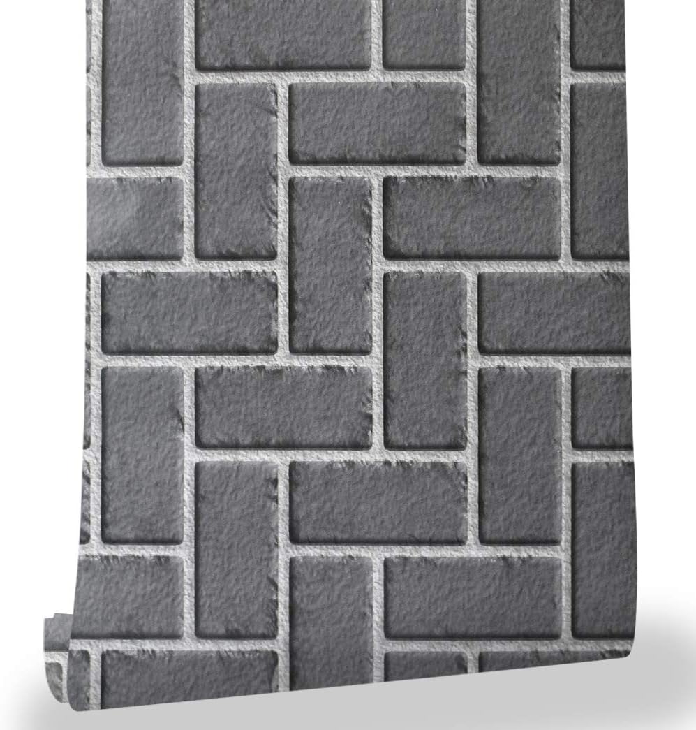 HaokHome 61018 Faux Brick Wallpaper Peel Stick Wall Decor 17.7"x 19.7ft