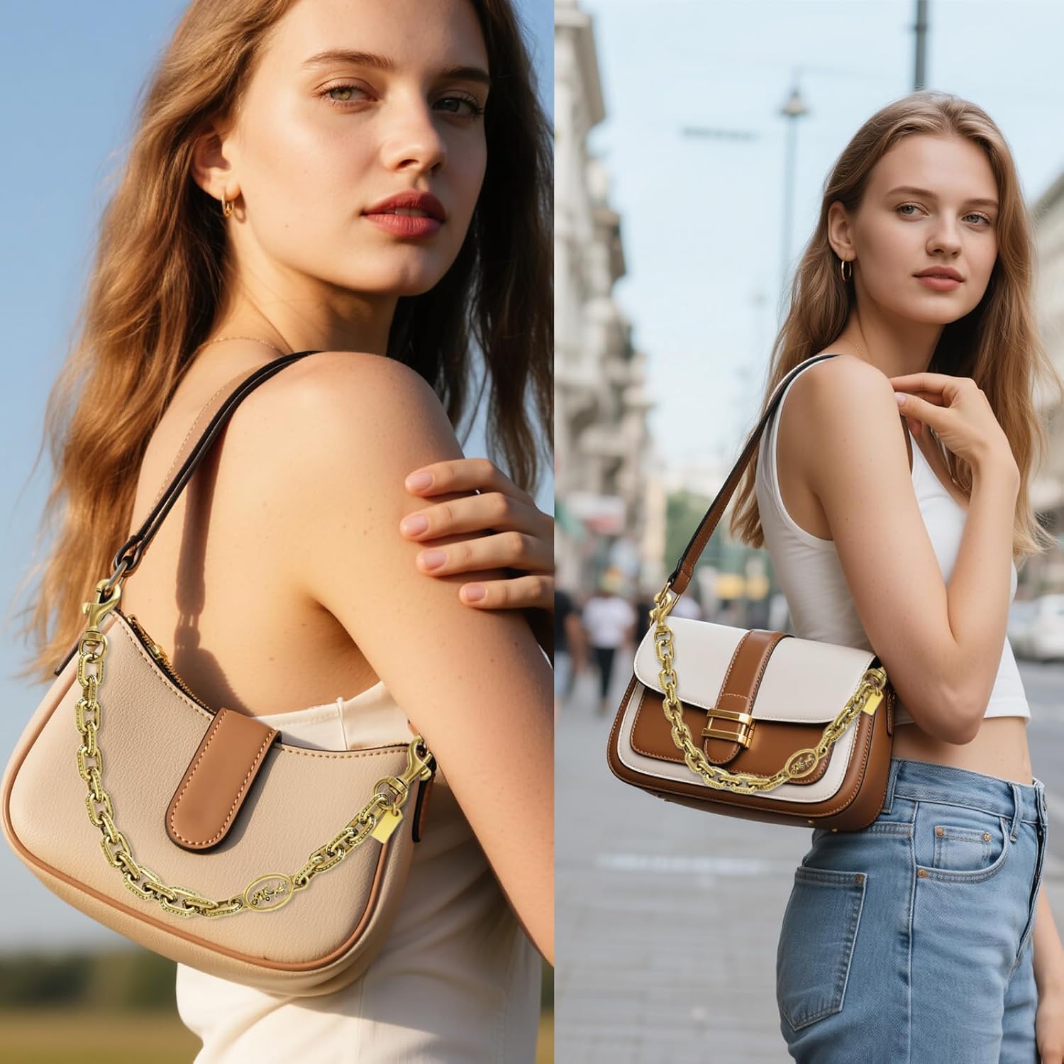 Gold Bag Charms Purse Charm Extender Chain - Gold Vintage Bag Accessories - Cute Handle Replacement Charms Accessories - Handbags Tote Bags Accessories Gifts for Women - Image 5