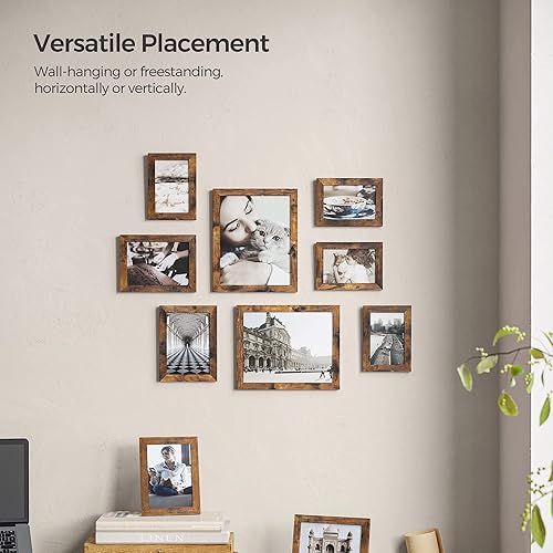 Vista 47 de SONGMICS - Paquete 10 marcos de fotos de collage con 2 marcos de fotos de 8 x 10 pulgadas, 4 de 5 x 7 pulgadas, 4 de 4 x 6 pulgadas, pared o mesa