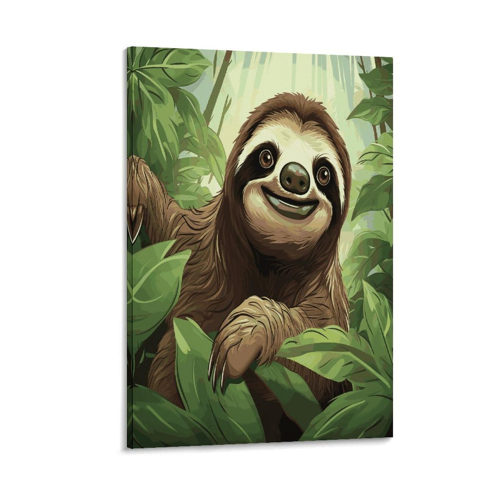 LDGSUPH Sloths Background1 Canvas Wall Art Prints Hangable Decor Painting for Wall Prints Painting Artwork Modern Decorative Artwork Ready to Hang Wall Pictures for Home Decor 24x36inch(60x90cm)