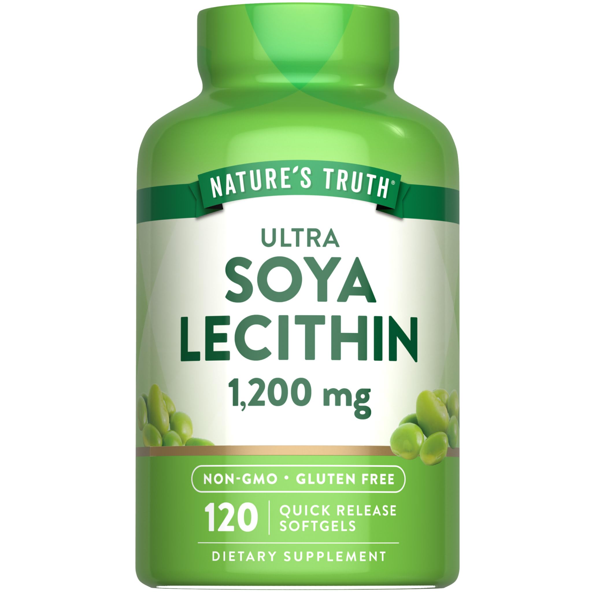 Nature's Truth Ultra Soy Lecithin 1200 mg | 120 Softgels | Non-GMO, Gluten Free Supplement
