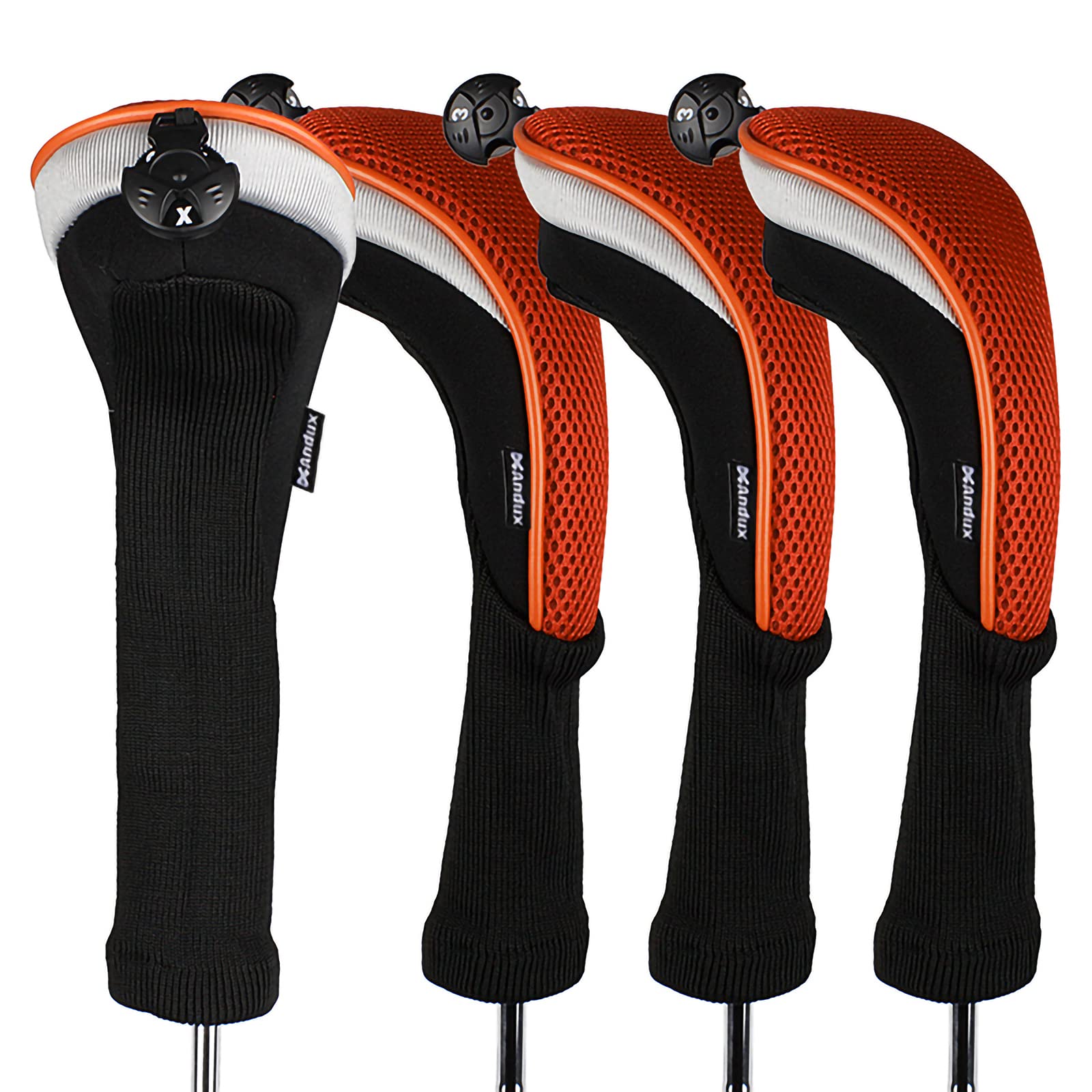 Andux4pcs/Pack Long Neck Golf Hybrid Club Head Covers Dial No. Tag CTMT-02
