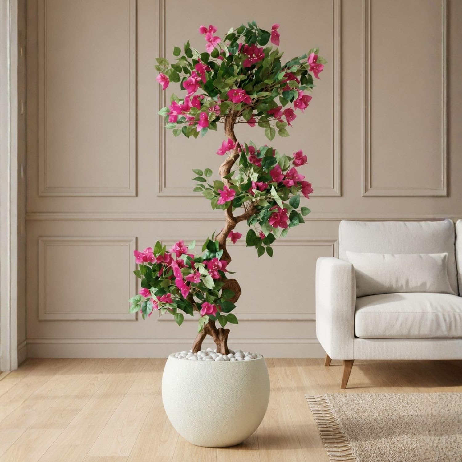 MASON HOME Artificial Twisted Bougainvillea Tree - 5 Feet | Realistic Plant - Trees - Flowers | Indoor Tropical | Home - Shop - Office | Gifting - Décor - Ambience - Durable | No Maintenance-picture-10