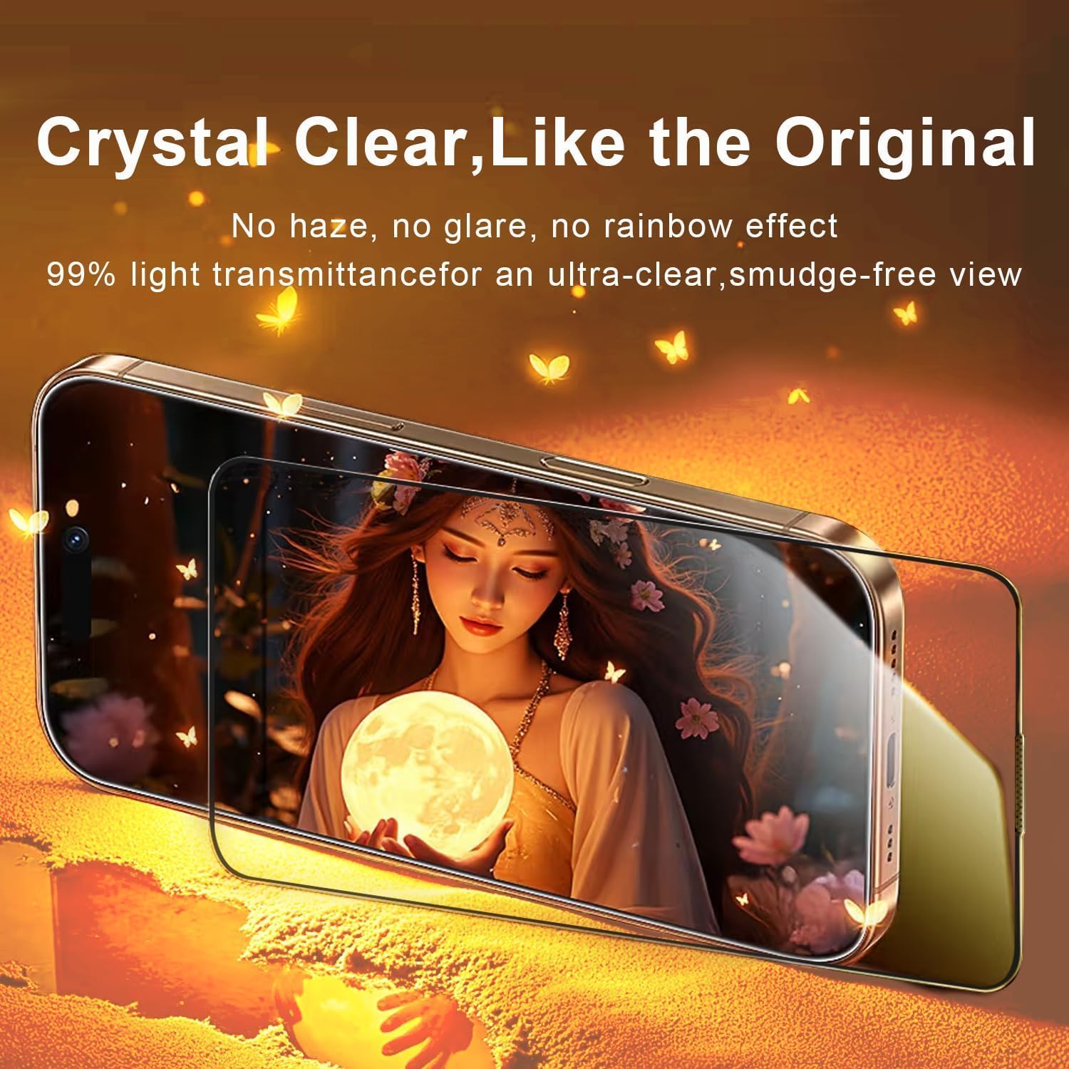 2 Pack for iPhone 17 Pro Max Screen Protector, [9H Hardness] Tempered-Glass Screen Protector, Full Coverage Tempered Glass Film with Easy Installation Tool, HD Clear, Scratch Resistant