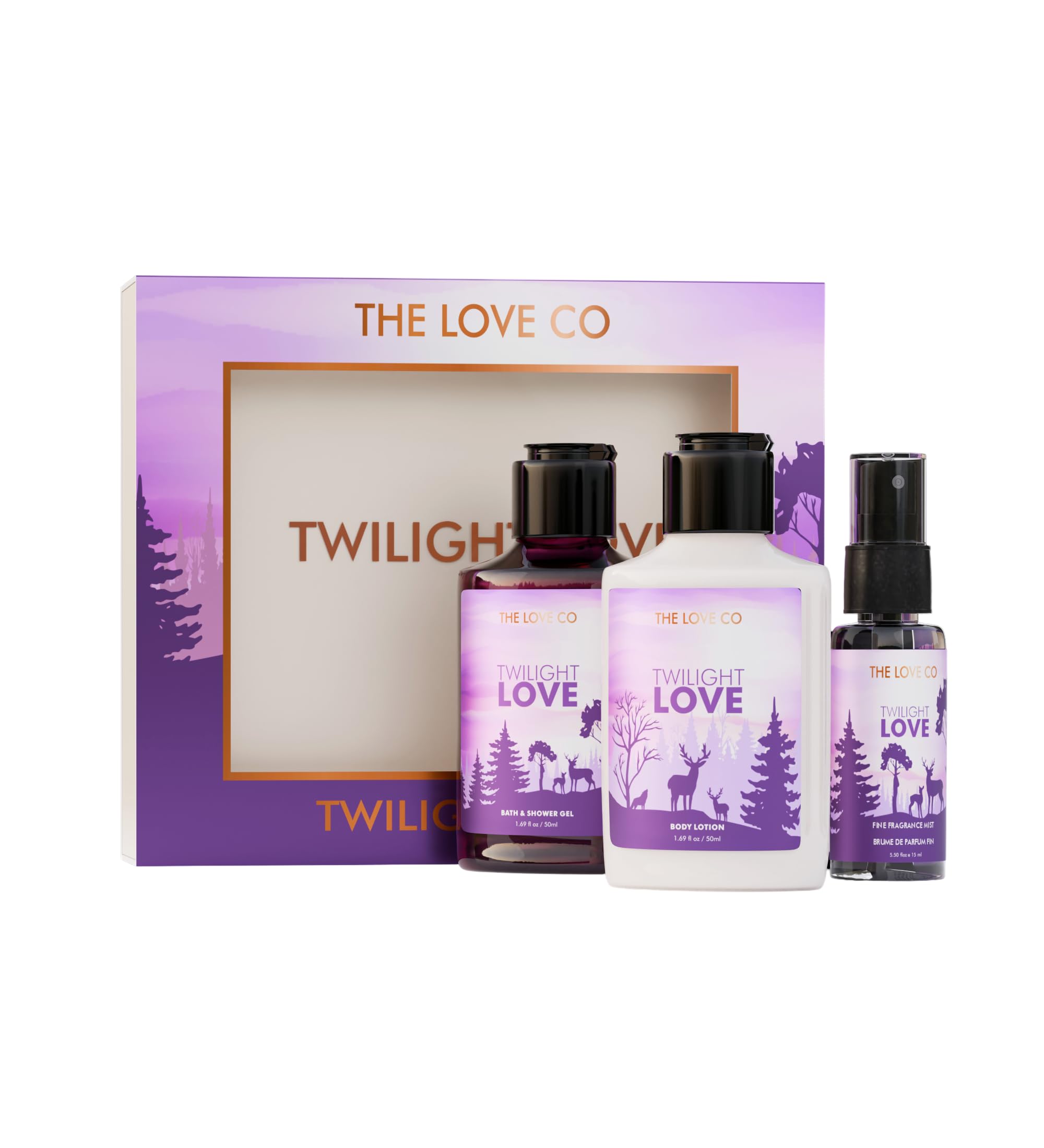 THE LOVE CO. Twilight LOVE Gift Collection: Indulge In Shower Gel, Body Lotion & Body Spray | Opulent Bathing Experience | Ideal Birthday & Special Occasion Hamper | Gift Hamper For Women - 115Ml