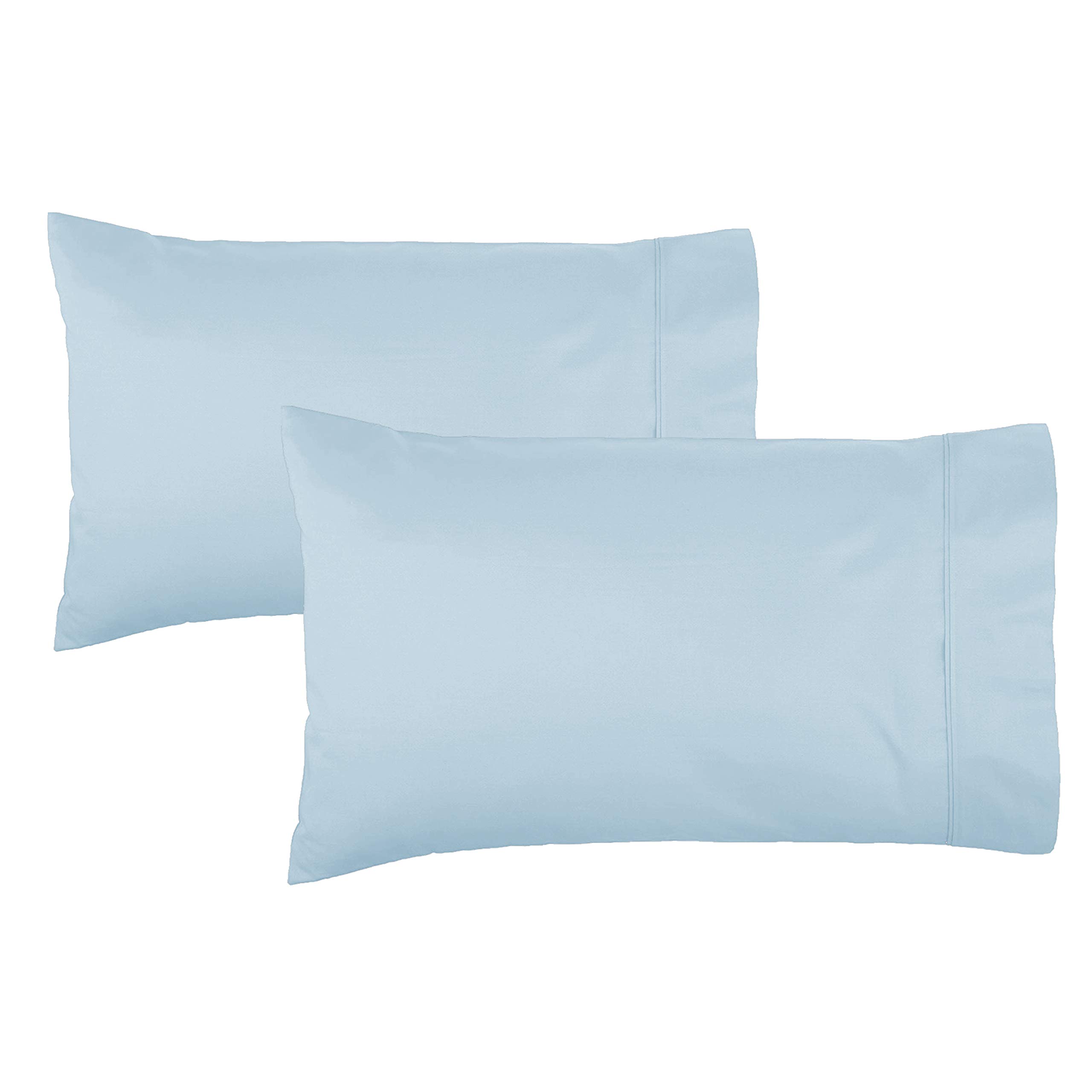 1000 Thread Count 100% Egyptian CottonKing Pillowcase Pack of 4, Long Staple Cotton Pillow Case for Sleeping Soft & Silky Sateen Weave Bed Pillow Cover Hotel Pillowcases Light Blue 20 X 40