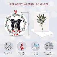 Vista 2 de Adorno personalizado de Border Collie para árbol de Navidad, regalos personalizados con nombre de mascota para amantes de los perros, decoración