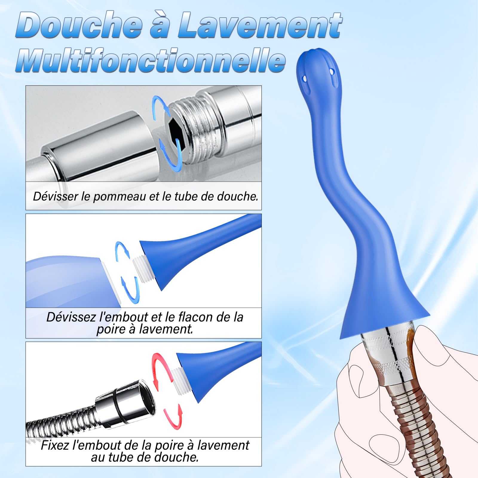 Poire de Lavement Intime Anus Douche - Poire à Lavement Intime 300 ML avec Buse de Douche Anale Flexible, Poire Lavement Oreilles Anti-Reflux pour Côlon et Intestins Poire de Lavement Rectale Adulte