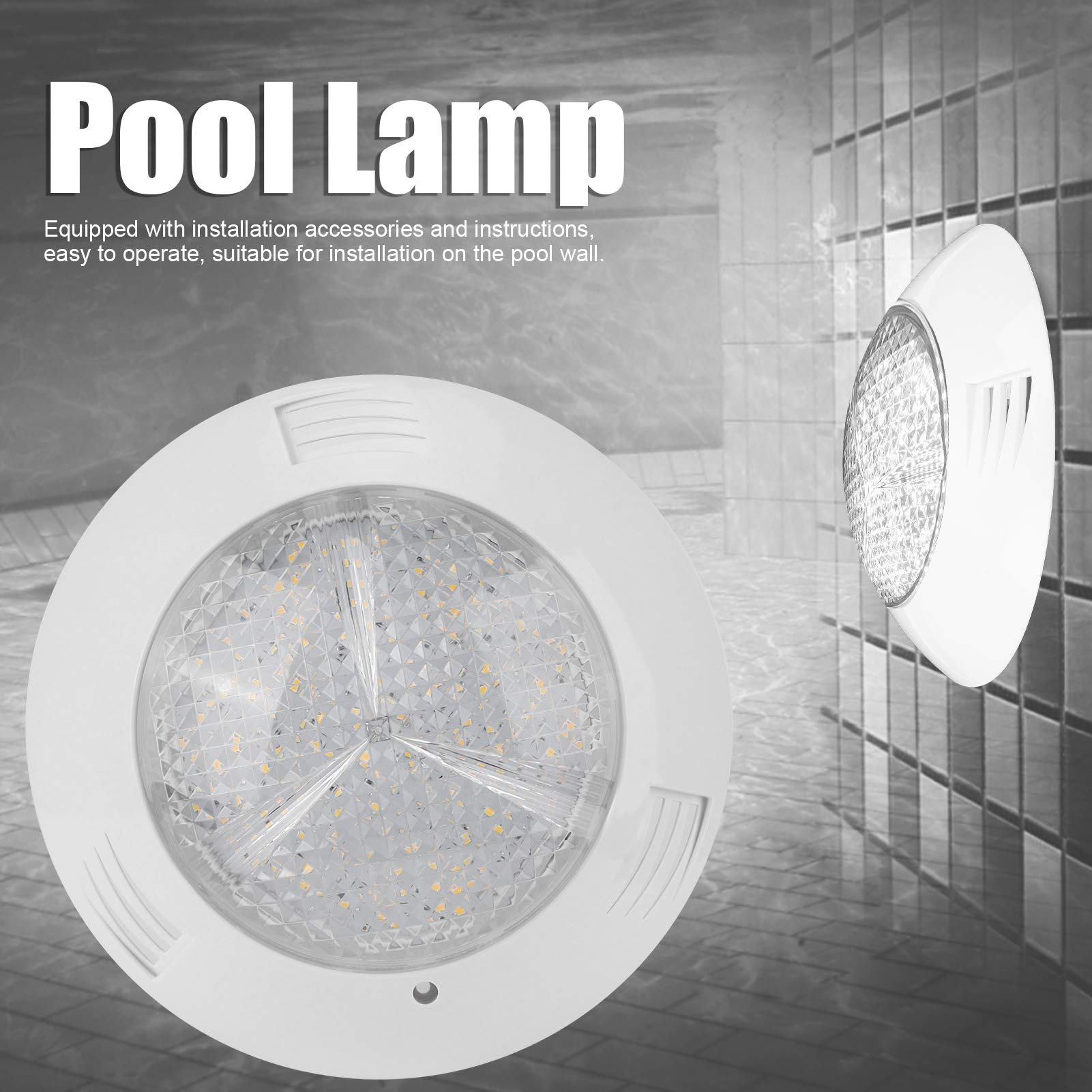 GLOGLOW Światło do Basenu, Produkty Oświetleniowe 160 LED AC12V 18W IP68 1500 Lm 120 Stopni Białe światło do Fontanny Basenowej Staw Ogrodowy Wystrój Zewnętrzny Basenu, PC ABS Podwodne