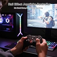 Vista 4 de DuLingKer PC Controller Wireless, PS3 Controllers PC Gamepad with Hall Effect Joysticks and Dual Vibration, 2.4G Wireless Gaming Controller for