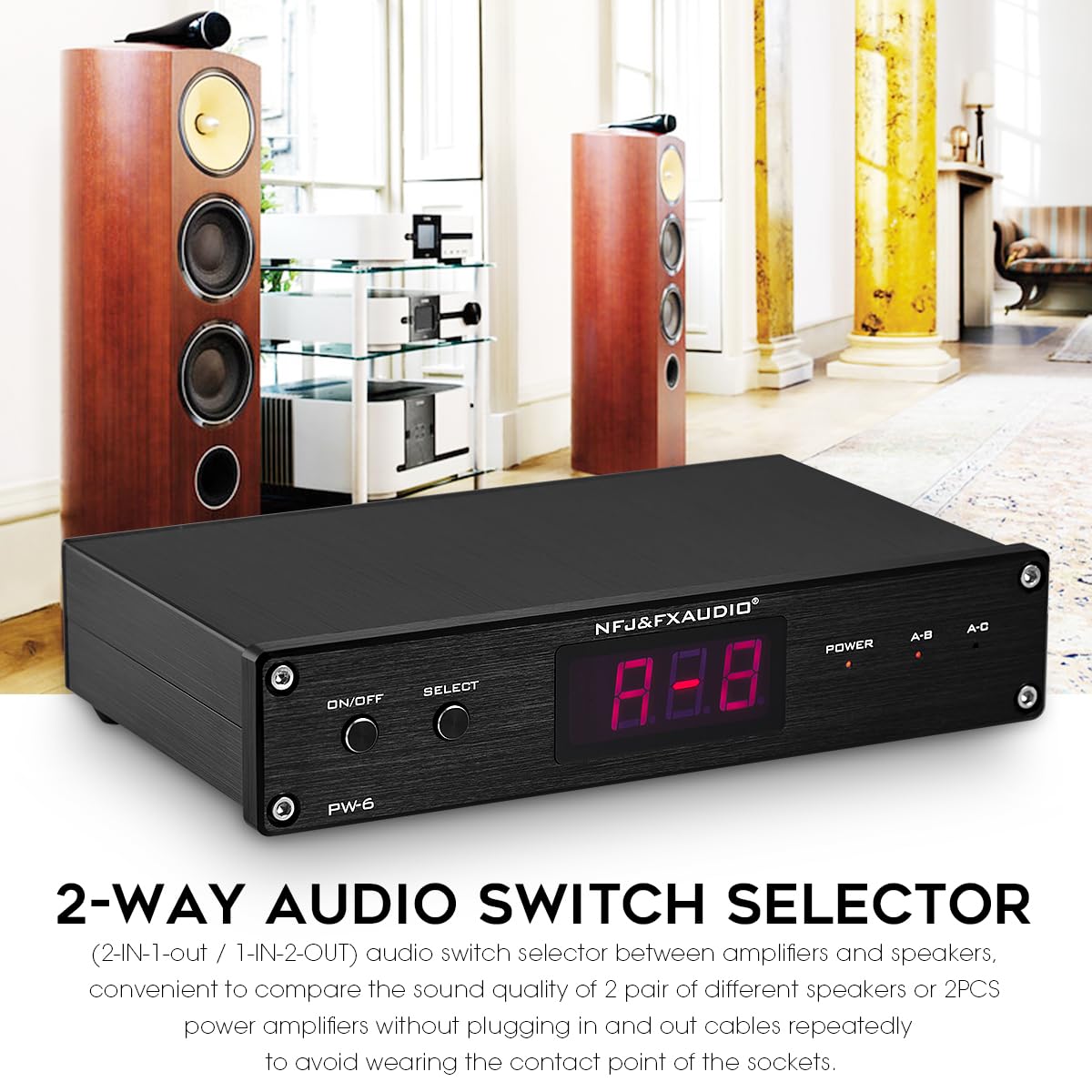 Amazon | Nobsound オーディオスプリッタースイッチャーボックス:2