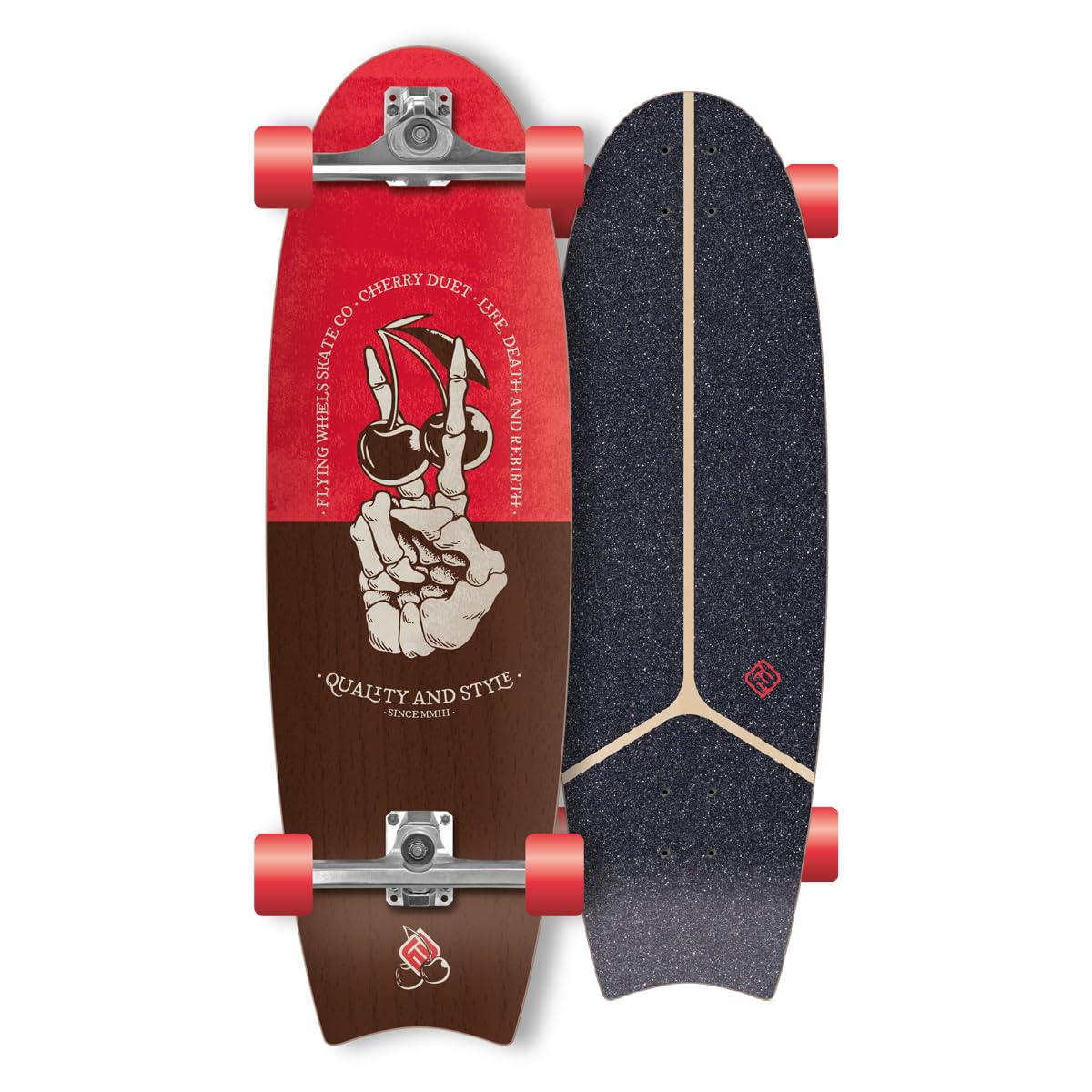 FLYING WHEELSSurfskate - Complete Board - Cherry 31" - Classic 78A ABEC7 - STR Series