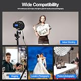 Wellmaking 80W Portable LED Light Continuous Light COB Spotlight Video Light CRI 97+ Dimmable Lightweight Noiseless Fresnel Lens AC/DC Power Supply Bowens Mount Portable Light for Photography
