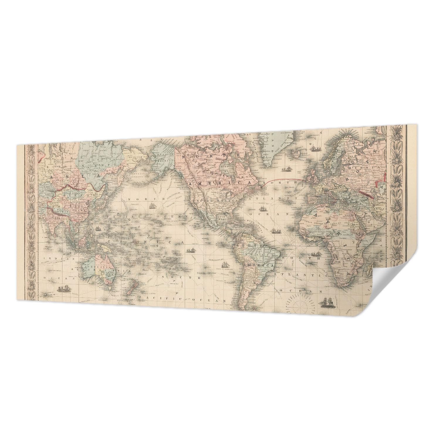 Papier peint panoramique carte historique pour transformer l'ambiance d'une chambre