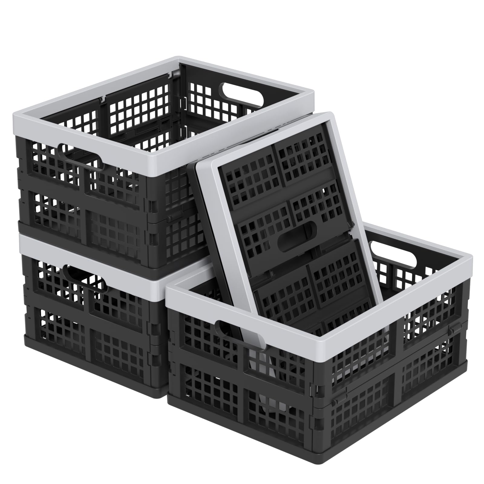 Caisses de rangement pliables Xyskin 15L | Lot de 4 paniers plastique