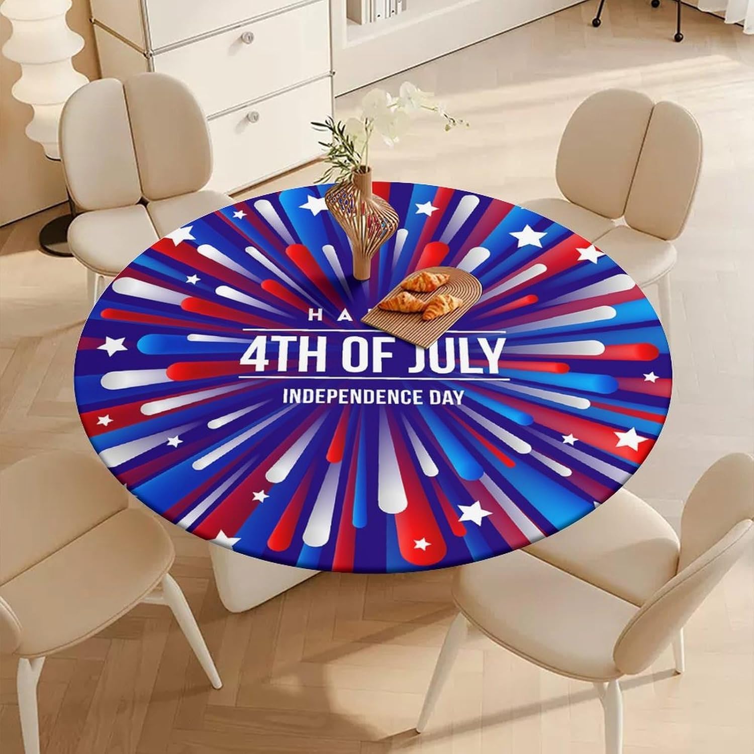 Nappe ronde élastique polyester imperméable 48" pour fête
